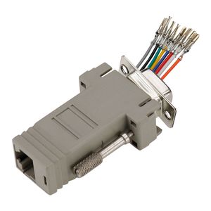 Bra kvalitet DB9 hona till RJ45 hona DB9 till RJ45 adapterkontakt rs232 modulär hytt-9as-fdte till rj45 db9 för dator