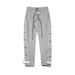 New Men's Pants High Street hip hop Pants Side button Sweatpants Casual sports trousers Streetwear