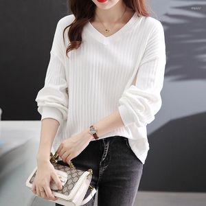 Women's Sweaters V Collar Knit Bottom Unlined Upper Garment Female 2022 Autumn And Winter Restore Ancient Ways Temperament Loose Show Thin