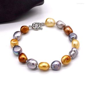 Strand Colorful Natural Freshwater Pearls Simple Bracelets Baroque Irregular Vintage Women's