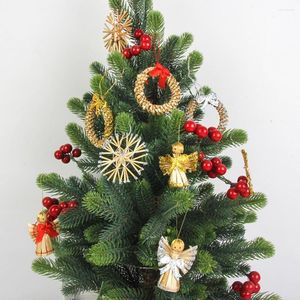クリスマスの装飾8pcsジンジャーブレッドマンツリーハンギングペンダントクリスマス装飾飾り2022 est fastかわいい面白い子供の贈り物