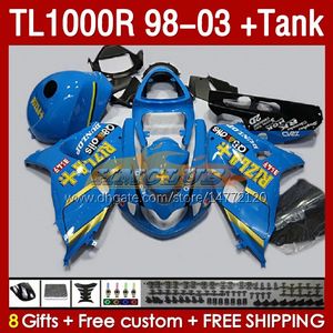 Tankm￤ssa Rizla Blue f￶r Suzuki TL-1000 TL 1000 R 1000R SRAD 1998 1999 2000 2001 2002 2003 BOODYWORK 162NO.81 TL-1000R TL1000 R 98-03 TL1000R 98 99 00 01 02 03 FAIRING