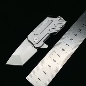 1PCS R1024 Flipper Składanie noża D2 Kamienne mycie Tanto Point Blade Stal Stael Stal Rączka na zewnątrz Małe noże z folderów EDC