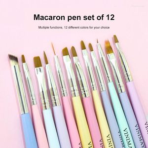 Nail Art Kits 12pcs Painting Brush Set Gradient Line Crystal Acrylic Drawing Pen Tool For Extending UV Gel Manicure Tools