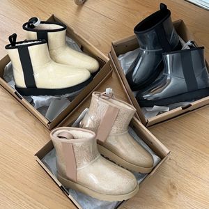 Designer Australians Classic Clear Mini-Stiefel Australische Frauen Candy Color Winter Snow Fur Furry Girls Kids Ankle Booties Snow Half Knee