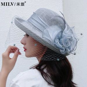 Beanie/Skull Caps Flower Fascinators Races Hats For Women Elegant Banquet Fascinator Hat Girls Formal Wedding Dress Fedora Hats T221026