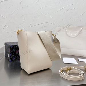 Designer SANGLE BUCKET Bags Women Shoulder Crossbody handbag Purse small soft grain leather bucket Tote