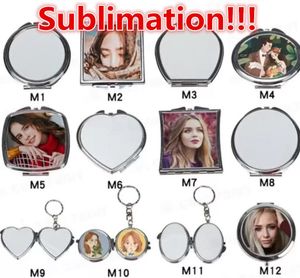 Blank Sublimation Mirror Party 유리 히트 트랜스퍼 인쇄 메이크업 미러 크레나 스머스 크리스마스 생일 선물