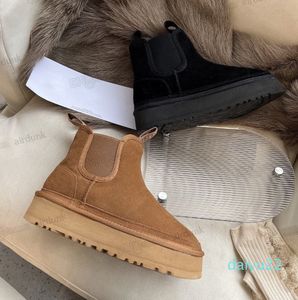 2022 New womens thick soled boots comfortable fashion short Winter Ultra Mini Platform boots Designer Ankle Snow Fur Boot Australia Warm Booties Woman Real Leather