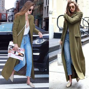 Kendal Jenner Gigi Long Dresses Pea Coat topcoat woolen Jacket Green overcoat Wool Collar Windbreaker Blazer Trench coat Button V-Neck Women Kim