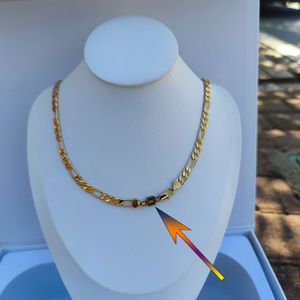 Collana a catena Figaro placcata in oro per uomo donna ragazzo 6 mm di larghezza cubana con ciondolo a catena cubana regalo di gioielli hip-hop