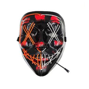 LED-parti Terror Luminous Mask PVC Two-Color Symmetrical Black VLED MASK GC1711