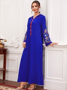 Ubranie etniczne Sprężyna muzułmańska sukienka z kapturem Kobiety Elegancki haft ramadan eid kaftan abaya saudyjska arabska islam szata caftan vestido