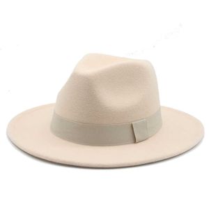 Beanie/Skull Caps Women Hats Winter Fedora Hats Ribbon Band Belt Felt Panama Church Formal Hats White Wide Brim Vintage Men Caps Sombreros De Sol T221013