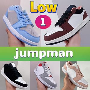 Jumpman 1 1s Low Basketball Shoes Mens Og Unc Bleached Coral Diamond Shorts SE Light Smoke Gray Gym Red Arctic Punch White Tang Gum Paint Drip Men Women Sneakers