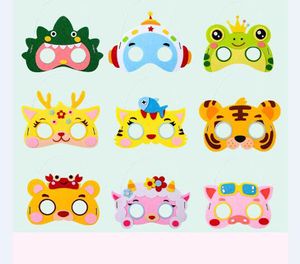 DIY Non-Taren Animal Cartoon Masks Toys infantis Vestido de anivers￡rio Celebra￧￣o de Natal Halloween Cosplay Safari Supplies M￡scaras de festa