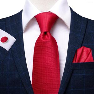 Bow Ties Hi-Tie Red Fashion Business Solid Silk Men's Tie Large NeckTie 8.5cm For Men Formal Luxury Wedding Quality Gravata