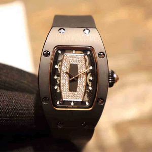 Female Business Leisure Rm07-01 Fully Automatic Mechanical Watch Black Ceramic Rubber Case with Watch