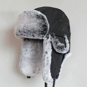 BeanieSkull Caps Winter Bomber Hat For Men Faux Fur Russian Ushanka Women Thick Warm Cap with Ear Flaps 221013