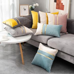 Kudde Nordic Luxury Velvet Cover 45x45cm Heminredning Case Patchwork Sofa Pillows Design