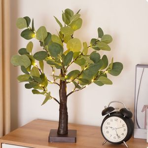 Creative Christmas Decorations Eucalyptus Plant Trees Lamp For Table 60CM Tall 36 LED Lights For Home Bedroom Decor Birthday Gifts