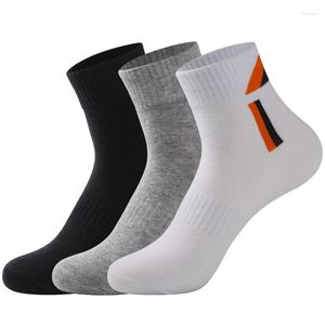 Men's Socks Sport Men Boys Fashion Absorb Sweat Breathable Autumn Winter Middle Tube Solid-Color Running Cycling Casual Cotton