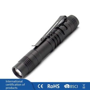 Torches Mini Flashlights Pen-Shaped Small Aluminum Alloy Waterproof with Pen Clip Gift Lamp L221014