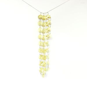 Chandelier Crystal 5M/50M Lt.yellow 14mm Octagon Beads Glass Strand Lamp Chain Wedding Home Lighting Tree Decoration