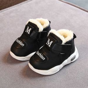 New Kids Sneakers Baby Girl Boy Shoes Soft Non-Slip Infant First Walkers Winter Warm Plush Toddler för L221013