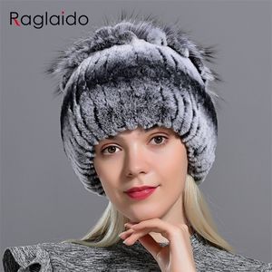 Beanieskull Caps Raglaido Fur Hats For Women Winter Real Rex Rabbit Hat para malha feminina Caps de neve quente Senhoras elegantes Princess Beanies Cap 221013