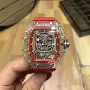 럭셔리 남성 기계공 시계 손목 시계 와인 배럴 레저 비즈니스 시계 RM052 완전 자동 기계 공장 크리스탈 케이스 테이프 MA