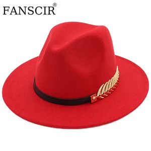 Czapka/czaszka kobieta poczuła fedora czapki szerokie brzegi z łańcuchem czapki dżentelmen elegancki przyjęcie weselne dla mężczyzn Vintage Panama Sombrero T221013