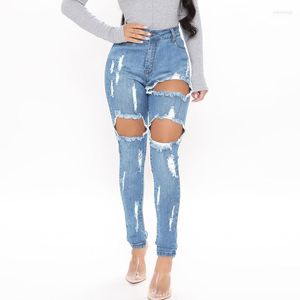 Женские джинсы Женские модные сплошные кнопки с твердым цветом с высокой талией карманы личность девушка разорванные модные женские брюки#g30