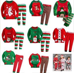 Çocuk Noel Pijamaları Set Elk Giyim Boys Sweetwear Giyim Çocuk Bebek Pamuk Karikatür Pijamalar Kış Sonbahar Pijamaları
