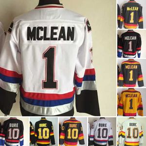 1970-1999 영화 레트로 CCM 하키 저지 자수 1 Kirk Mclean 10 Pavel Bure Vintage Jerseys