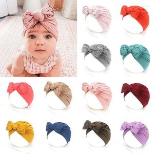 Hattar solid vår bowknot baby hatt mjuk tjej turban spädbarn småbarn född mössa på headwraps