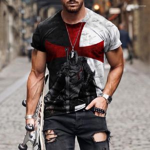 Men's T Shirts Templar 3D Printed Shirt For Men Cross Pattern Summer Tops Street Style Trendy Short Sleeve Male Tees Sports Fitness Clothes