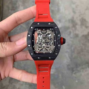 Business Leisure Carbon Fiber Mens Automatic Mechanical Watch Hollowed Out Atmosphere Sports Fashion