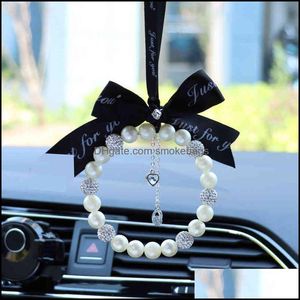 Arti e mestieri New Red Car Jewelry Ciondolo di diamanti intarsiato di perle coreane Creativo Lovely Mirror Drop Delivery 2022 Home Garden Arts Cr Ot6Ie