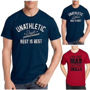 Men's T Shirts Inner And Outer Casual Cotton T-shirt Man Short Sleeve Letter Print Men Fashion O-neck Cool Summer Mens Blouse #4