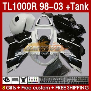 Fairings & Tank For SUZUKI SRAD TL-1000 TL 1000 R 1000R TL1000R 98 99 00 01 02 03 Bodywork 162No.60 TL-1000R 1998 1999 2000 2001 2002 2003 TL1000 R 98-03 Fairing white black