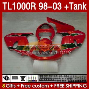 FAIRINGS TANK FÖR SUZUKI SRAD TL-1000 TL 1000 R 1000R TL1000R 98 99 00 01 02 03 BOODYWORK 162NO.34 TL-1000R 1998 1999 2000 2001 2002 2003 TL1000 R 98-03 FAIRING RED GRÖN STOCK