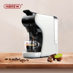 Coffee Makers HiBREW 4 in 1 Multiple Capsule Maker Full Automatic With Cold Milk Foaming Machine Frother Plastic Tray Set 221014