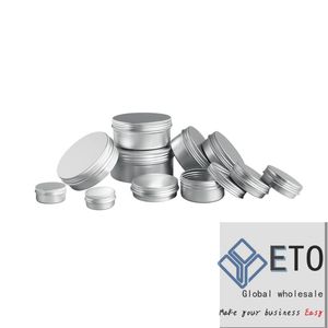 Tom aluminium grädde burk tenn 5 10 15 30 50 100g kosmetisk läppbalsam containrar nagelderokering hantverk potten flaskflaskor 5 ml-750 ml