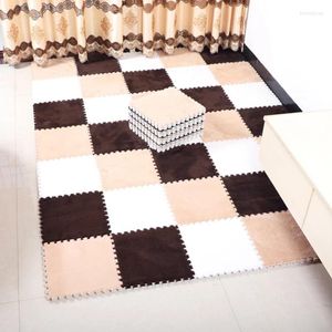 Carpets 30 30cm Square Puzzle Carpet Short Plush EVA Material Thicken Rugs Soundproof Shockproof Waterproof Heat Preservation Mats