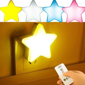 Night Lights Remote Control Sensor Light Five-pointed Star Shape LED Bedside Wall Lamp Child Baby Sleep