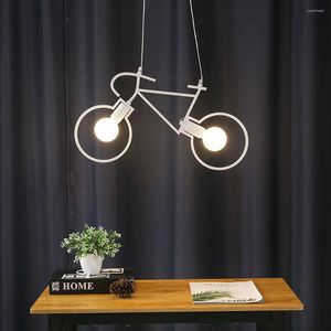 Hängslampor kreativa järncykelljus rum deco led lampor restaurang industriell tak ljuskronor levande dekor lampa