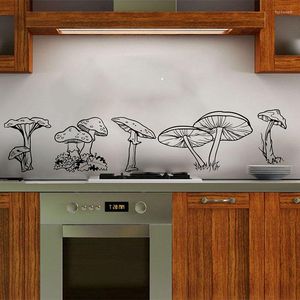 Wall Stickers Set Of 5 Mushroom Car Sticker Kitchen Plant Forest Decal Nursery Kids Room Decor