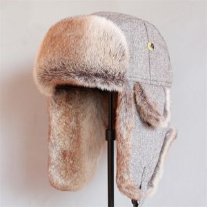 قبعات بينيسيكول روسي Trooper Hat Hat Winter Bomber Men Women Warm Faux Fur S مع اللوحات الأذن 221013