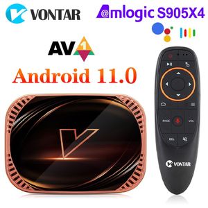 Diğer Elektronik Set Üstü Kutu VONTAR X4 Amlogic S905X4 Akıllı TV Kutusu Android 11 4GB 128G 32GB 64GB Wifi BT AV1 Medya Oynatıcı TVBOX 4K 1000M Set üstü kutu 221014